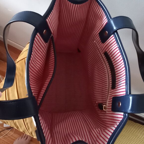 DRAPER JAMES Totes Y'all cream canvas tote bag with striped lining - Picture 12 of 16